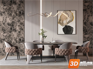 Dining Table Set Skp Files